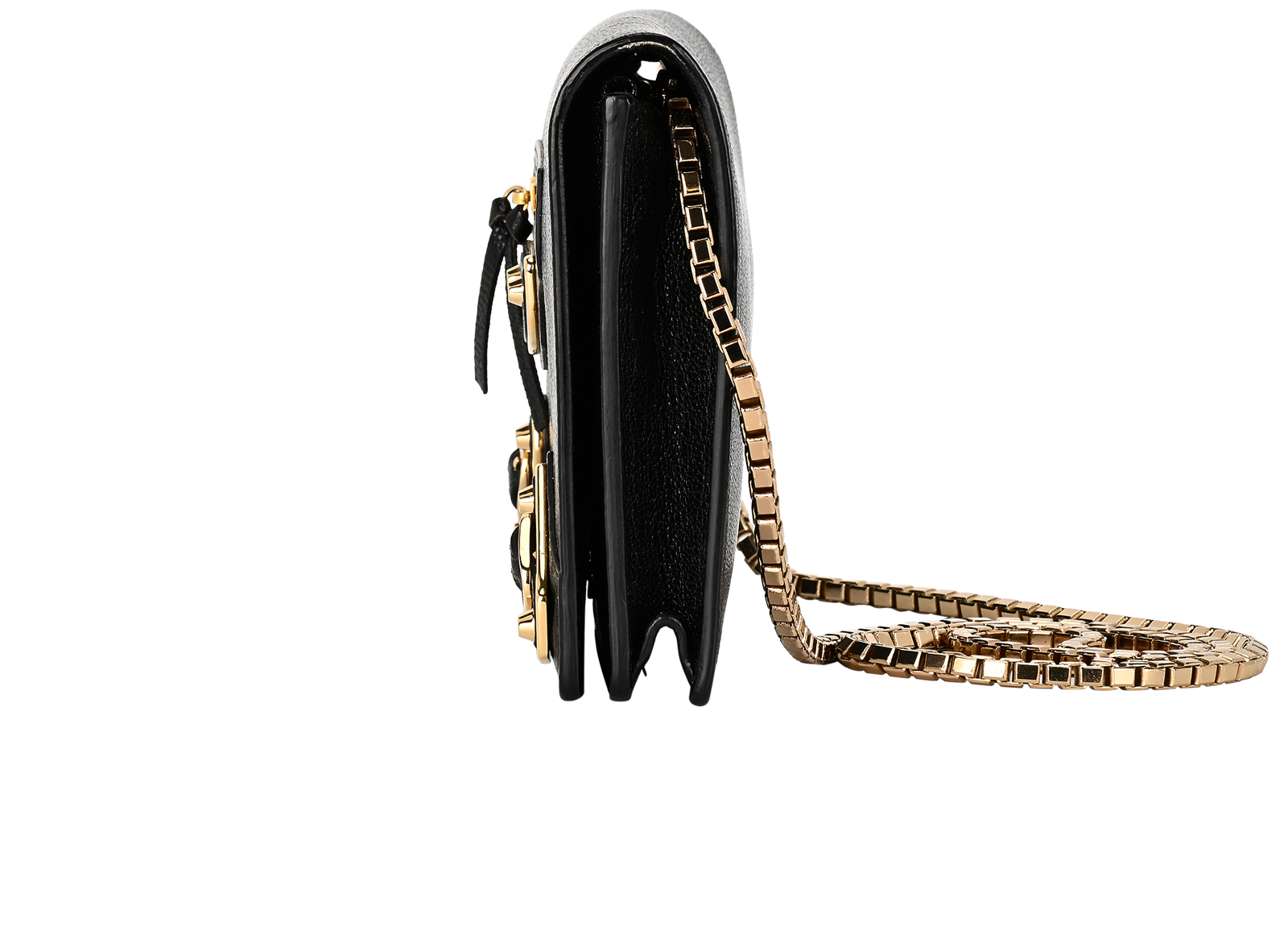 City Wallet On Chain, &pound;495, Handbags, Black, Leather, Bottom view